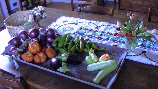 Produce from the vegetable garden