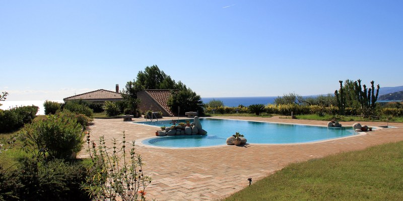 Swimming pool and house