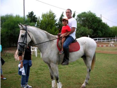 On horseback