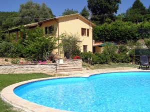 Swimming pool and house